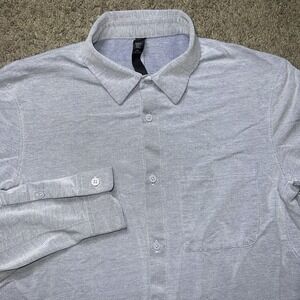 Lululemon Commission Shirt Men's Medium Lavender  Long Sleeve Button Up Stretch